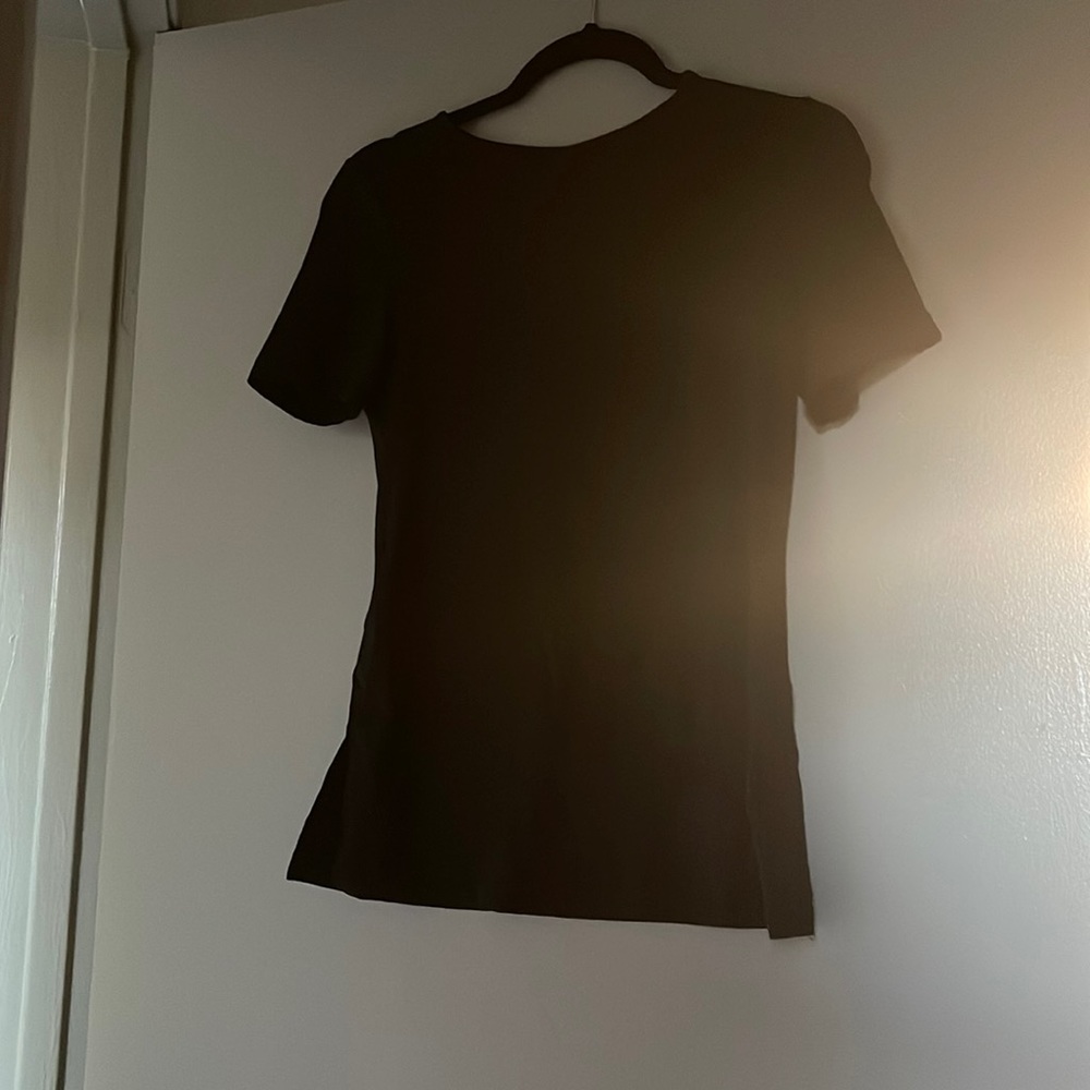 Black short sleeve maternity shirt